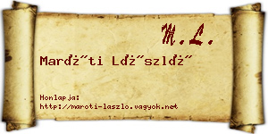Maróti László névjegykártya