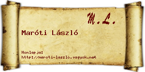 Maróti László névjegykártya