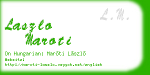 laszlo maroti business card