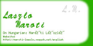 laszlo maroti business card